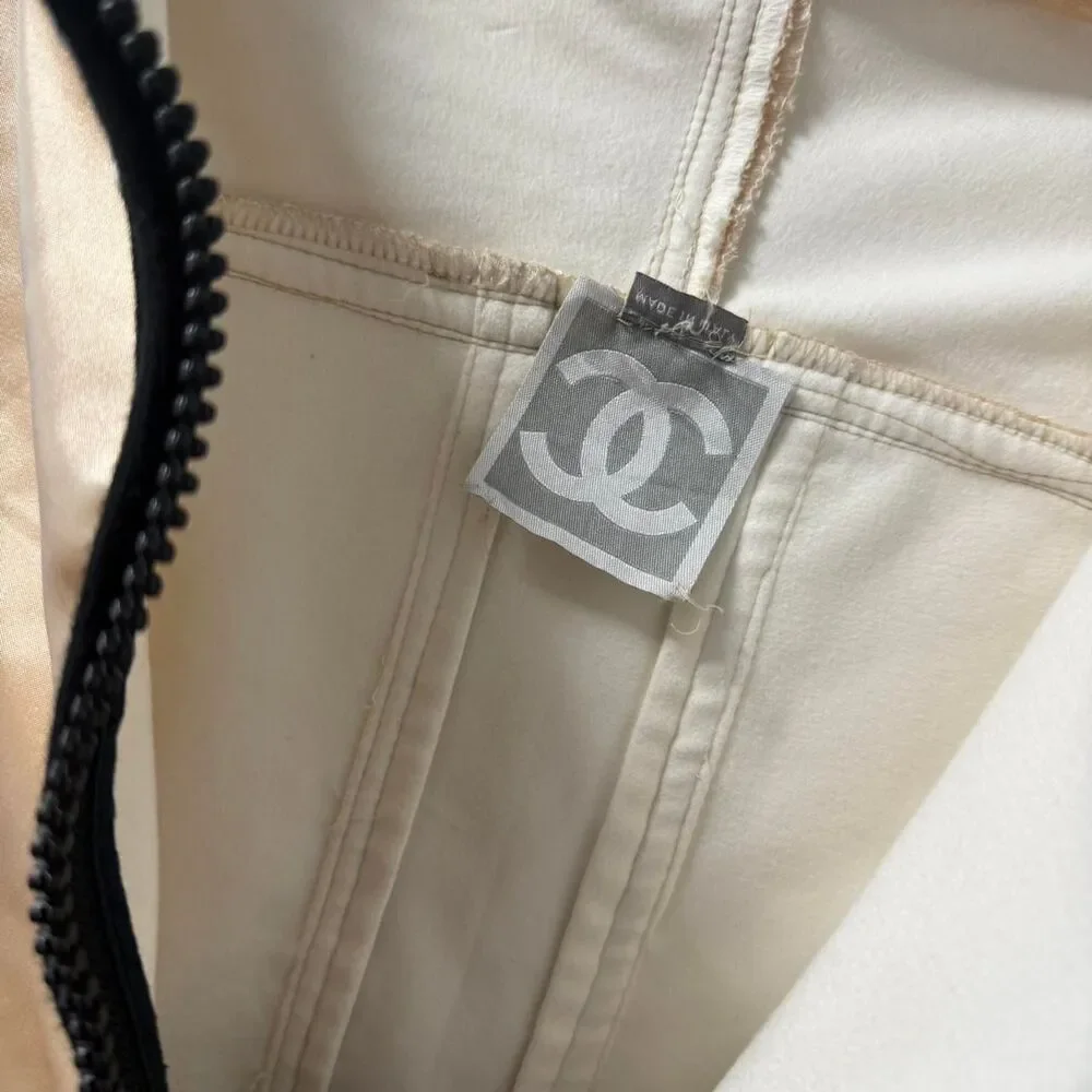 Chanel Women's Cream and Gold Jacket